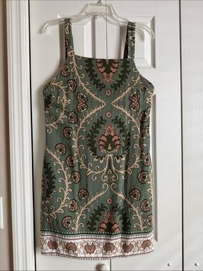 Sanctuary Olive Green and Pink Paisley Mini Dress